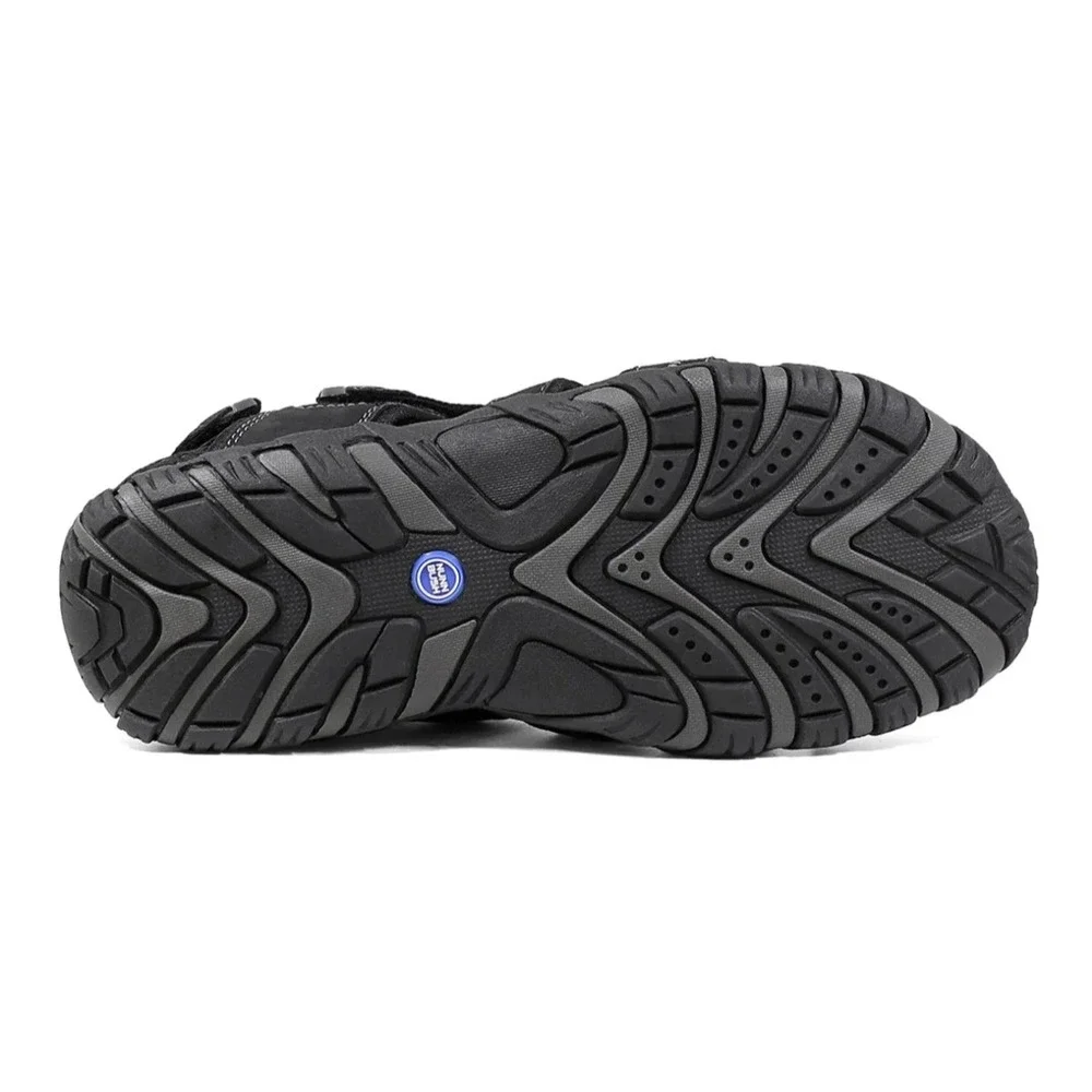 Nunn Bush Mens Black Fisherman Sandals‎ Hook and Loop Comfort Size 9